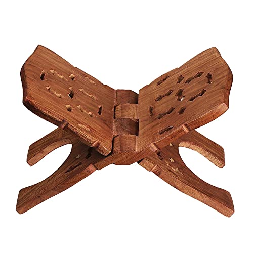Goofy Turtle Sheesham Wooden Hand Carved Book Stand for Quran, Bible, Bhagwat, Gita, Ramayana & Guru Granth Sahib for Reading Rehal Stand 12 inches