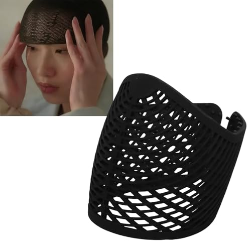 Women Elastic Nylon Hijab Headband Holder - Anti Slip Breathable Stretchy Under Scarf Crown Cap for Secure Hijab Grip (Black)