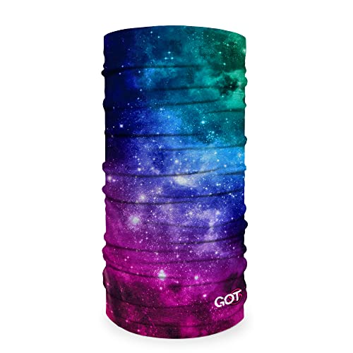 GOT Sports Tube Bandana - Neck Gaiter for Women Men, Face Mask, Neck Wrap, Head Scarf, Curly Hair Sleep Protection - color: Green-pink Nebula
