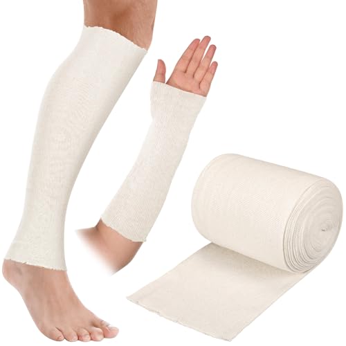 Nuanchu Cotton Stockinette Tubular Elastic Arm Cast Sleeve Roll Elastic Wrap Tube Wrist Wraps Comfortable Cast Stockinette Cosplay Accessories for Arm Leg Knee(White,5 Inch X 5.47 Yard) - color: White, size: 5 Inch X 5.47 Yard