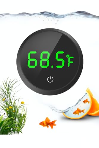 QZQ Fish Tank Thermometer Aquarium Thermometer Wireless Touch Stick Digital Aquarium Thermometer LED Display ±1°F for Monitoring The Fish Tank Aquarium Temperature Accessories (Black) - color: Black