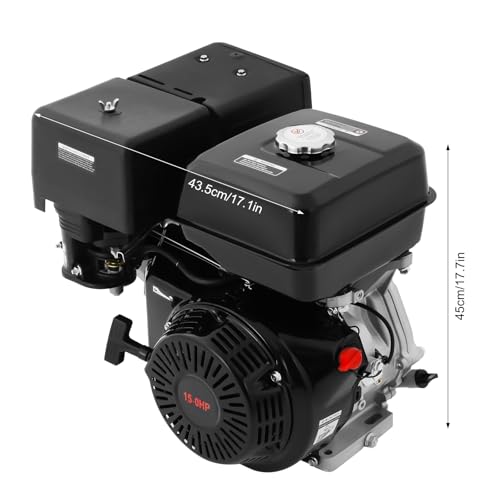 4-Stroke 15HP Gasoline Engine, 420CC Gasoline Engine with High-Precision Carburetor and Large Capacity Fuel Tank, Built-in Forced Air Cooling Pull Start Portable Gasoline Engine - size: 15HP 420CC