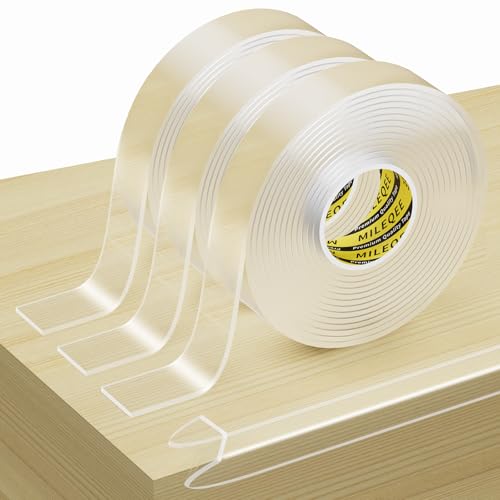 Clear Edge Protector Strip,0.8in x 9.84FT | Sharp Edge Wrap Cover Tape, Self Adhesive Protective Bumper Guards for Cabinet Door Desk Bed Furniture Waterproof - size: 3 Pack x 0.8in x 9.84FT