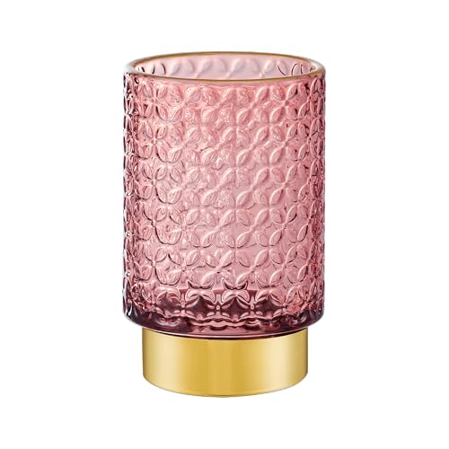 Makeup Brush Holder Organizer,Toothbrush Holders,Desk Pen Pencil Holder,Multifunctional Vintage Glass Brush Cup（A44-4-US） - color: Red