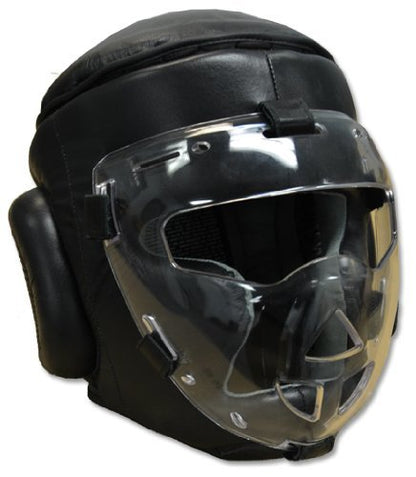 Ring to Cage Safety-Shield Training Headgear, with Removable Plexiglass Mask - size: Adult