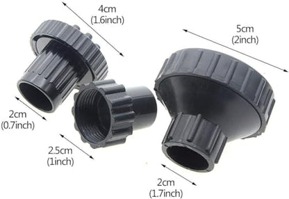 RUIAN Fountain Nozzle Kit, Set of 8 pieces Water Fountain Spray Head Kit for Garden - color: BlackB