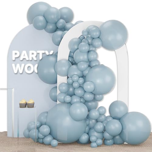 PartyWoo Dusty Blue Balloons 127 pcs Different Sizes of 36 18 12 10 5 Inch Boho Light Blue Aqua Balloon Arch Kit Garland for Graduation Wedding Baby Shower Birthday Party Decorations Blue-F28 - color: Blue-f28, size: 127PCS
