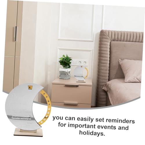 jojofuny Ramadan Countdown Calendar Wooden Desk Advent Reminder Elegant Eid Ornament for Home Office Unique Rotating Design Festive Decoration for Celebrating Special Dates