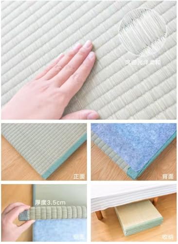 HAGiHARA Japanese Tatami Mat, Foam Board Filled Folding Floor Mattress, Rush Grass Futon, Traditional Tatami Pad for Meditation, Yoga, Sleeping, Summer Use, 35.43" x 78.74" x 1.38" - size: Twin XXL