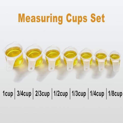 7 PCS Measuring Cups Set, BPA Free - color: Translucent, size: 7 Cups