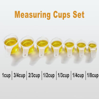 7 PCS Measuring Cups Set, BPA Free - color: Translucent, size: 7 Cups