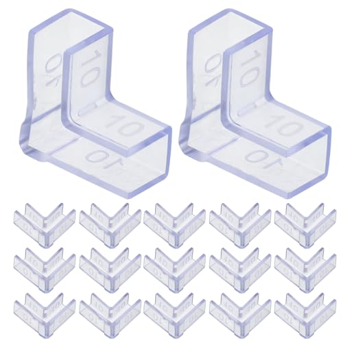 SHOWERORO 25pcs Fish Tank Glass Corner Protectors, L-Shaped 90° Plastic Edge Guards for 10mm Aquarium Glass, Babyproofing Safety Corner Covers for Home and Furniture