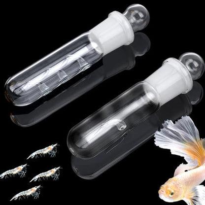 DQITJ 2 Pack Planaria Catch Trap Aquarium Clear Glass Leech Flatworm Bristle Worm Trap Tube Catcher for Red Cherry Shrimp Dwarf Shrimp Tank (1 Holes+3 Holes)