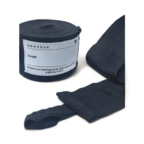Boxing Hand Wraps – 4.5m / 180” Semi-Elastic Cotton-Nylon (Latex-Free), Extra-Wide Strap & Name Tag – Machine-Washable, Pair