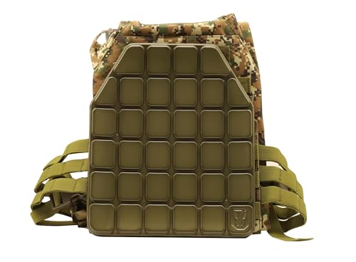 Tactical Airsoft Plates Non-Newtonian Vest Inner Liner Shock Plates Boxing Body Protector Back Thoracic protection - color: Sand