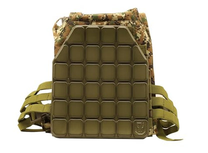 Tactical Airsoft Plates Non-Newtonian Vest Inner Liner Shock Plates Boxing Body Protector Back Thoracic protection - color: Sand