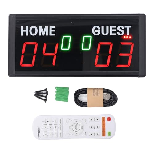 Dpofirs Portable Basketball Scoreboard, Digital Scoreboard, Portable Battery Powered Electronic Scoreboard with Remote for Baseball Tennis Soccer Volleyball Games