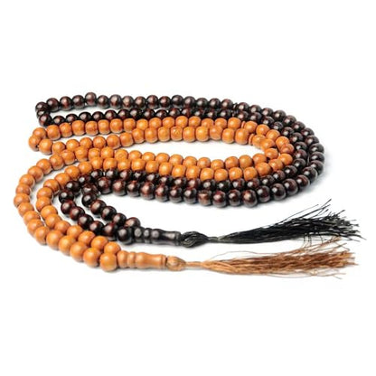 Wooden Tasbih Prayer Beads, 99 Bead Mala, Handcrafted with Tassel, for Dhikr, Meditation and Spiritual Focus