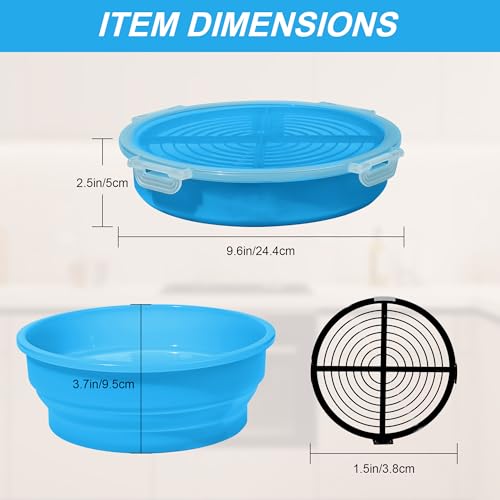 Collapsible Batter Bowl - Breading Bowl Shaker with Lid, Sky Blue - color: Sky Blue