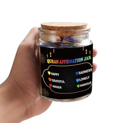 Quran Verses Jar,Islamic Gifts for Women Men Quran In English Translation,Islamic Decor,Muslim Gift,Ramadan Decorations for Home,Eid Gift,Quran Affirmation verses,Hope & Prayer Jar