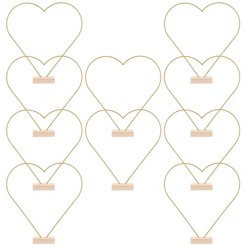 10 Sets Floral Hoop with Wooden Base Wedding Centerpiece - size: 27x25cm