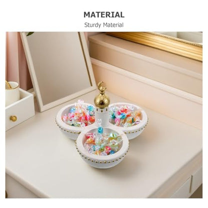 Ciieeo Eid Mubarak Candy Plate: Ramadan Serving Tray Muslim Islamic Dessert Trays Pastry Food Storage Container Display Holder for Party