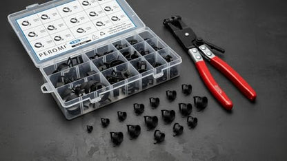 100Pcs 6-25mm Spring Band Hose Clamps With Swivel Flat Hose Clamp Plier Assortment Kit, Constant Tension Steel Clamps for Fuel Lines, Silicone, Vacuum Hoses & Low-Pressure Air Clips - size: 100pcs with Plier