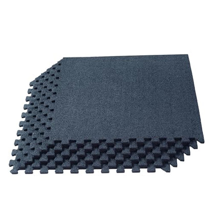 We Sell Mats 3/8 Inch Thick Interlocking Foam Carpet Tiles Durable Carpet Squares Anti Fatigue Support for Home Office or Classroom Use - color: Charcoal Gray, style: 48 Square Feet (12 Tiles)