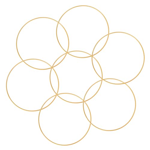30 Piece 8 Inch Gold Metal Floral Hoop Wreath Macrame Rings Set, Floral Hoop Wreath for Weddings, Home Decor and DIY Crafts, Dream Catcher, and Macrame Wall Hanging Crafts by GENHAKON.