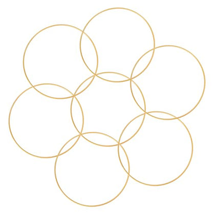 30 Piece 8 Inch Gold Metal Floral Hoop Wreath Macrame Rings Set, Floral Hoop Wreath for Weddings, Home Decor and DIY Crafts, Dream Catcher, and Macrame Wall Hanging Crafts by GENHAKON.