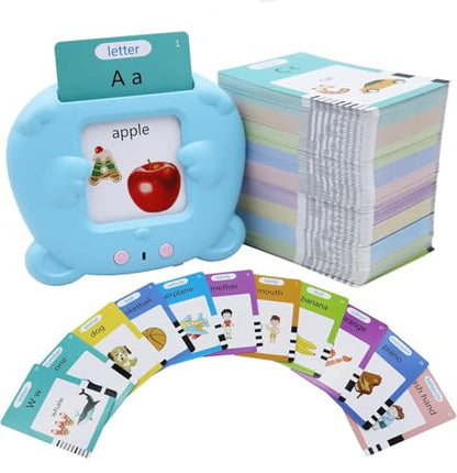 MAYAPHILOS 510 Words Alphabet Talking Flash Cards for 3-8 Years Toddlers, Educational Learning Interactive Toy for Boys Girls Kids Birthday Gifts, Preschool Montessori Speech Therapy Autism Toys Blue - size: 510 Words English (Blue)