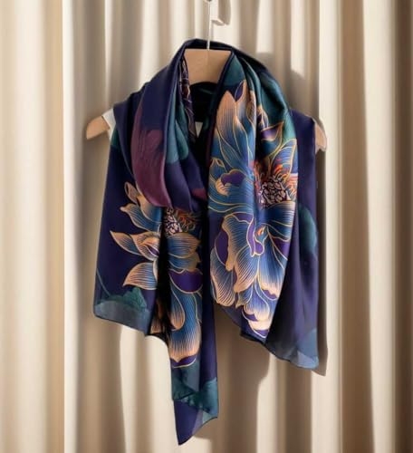 Xyueanlo Scarfs for Women Lightweight Scarves Fashion Print Floral Pattern Head Scarf Wraps Shawls - color: Flower Purple
