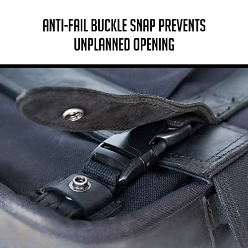 BURLY Brand Voyager Throw-over Saddlebag - Genuine Leather Dual Bags, For Harley Davidson and Most Motorcycles - Black (B15-1002B)