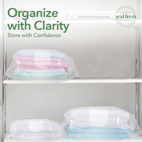 Seal Fresh 5 Gallon Large Plastic Storage Bags – 18" x 24" (30 Count) – Reusable XXL Extra Large Clear Jumbo Zip Bags with Sealable Zipper Top For Clothes, Travel, Moving - size: 5 Gallon - 30 Pack