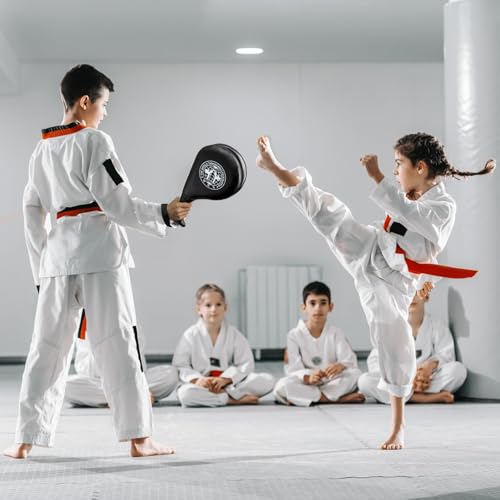Nicunom 2 Pack Taekwondo Kick Pads, Durable Striking Pad Target TKD Karate Martial Arts Strike Targets Kickboxing Training, Black