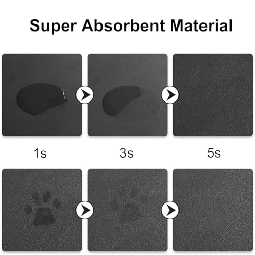 Dog Food Mat Leather Pet Feeding Mat Anti-Slip Dog Bowl Mats Coral Reef Fish Aquarium Pet Placemat Absorbent Cat Bowl Pad Protect Floor Dogs Pad for Food and Water - size: 40x60cm