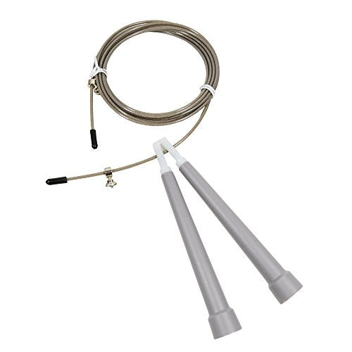 10 FT Adjustable Speed Jump Rope for Crossfit Boxing MMA Double Unders WOD Skipping Workout Fitness Cardio Endurance Training Martial Arts - Adjustable for Men, Women, Children - color: Gray