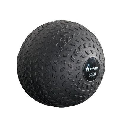 Titan Fitness Rubber Tread Slam Ball, Dead Bounce, Weight Workout - Throw, Catch, Slam, Twist - style: 50 lb