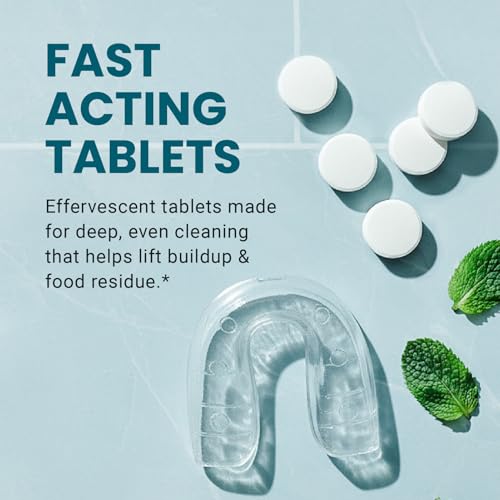 Overnight + Whitening Retainer Cleaner, Remove Stains, Discoloration, and Plaque | 4 Month Supply | Denture Cleanser with Whitening Boost,120 Tablets by M3 - size: Overnight Whitening (120 Count)