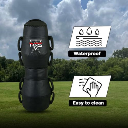 PGS Grappling Dummy with Handles, MMA Floor Punching Bag, Ground and Pound Training Throwing Striving BJJ MMA Punching Dummy Strong Vinyl Material for Pro Training - UNFILLED