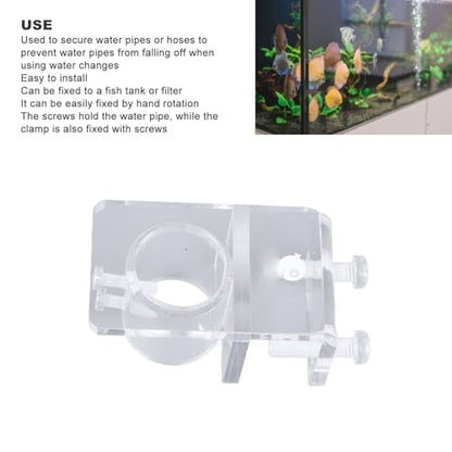 Aquarium Hose Fixing Clip, Clear Thickened Acrylic Fish Tank Water Pipe Bracket, 25mm Size - Durable Transparent Material, Easy Installation, Fish Tank Hose Organizer