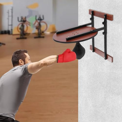 Speed Bag Platform Kit, Height Adjustable Boxing Training Equipment with 360 ° Rotatable Speed Bag, Wall Mounted Punching Bag Boxing Training Set