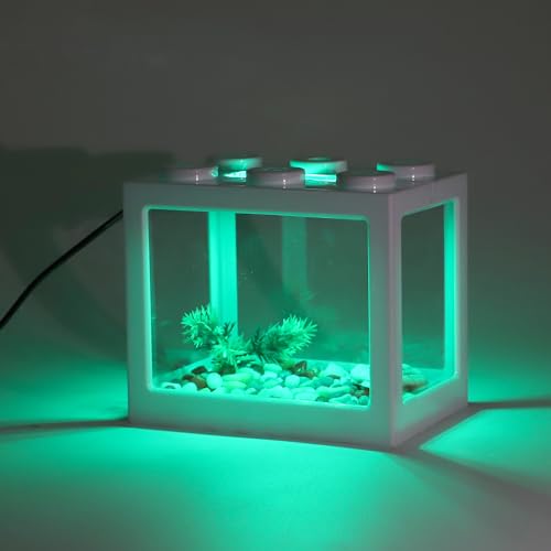 Mini Aquarium Light 0.5-2 Gallon Desktop Aquarium Green USB LED Light - color: Green
