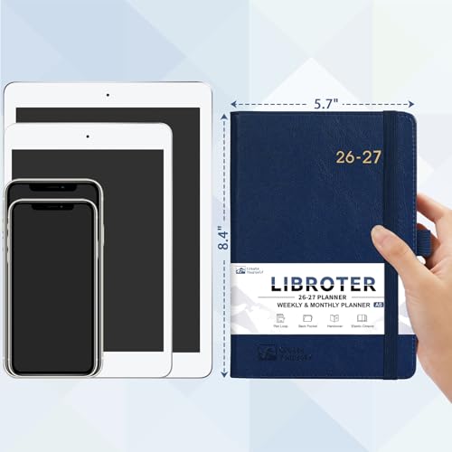 2026-2027 Planner - Academic Planner 2026-2027 Weekly Monthly Planner, July 2026 - June 2027, 5.7'' x 8.4'', Thick Paper, Leather Cover, Pen Holder, Back Pocket, Perfect Daily Organizer - Navy Blue - color: Navy Blue