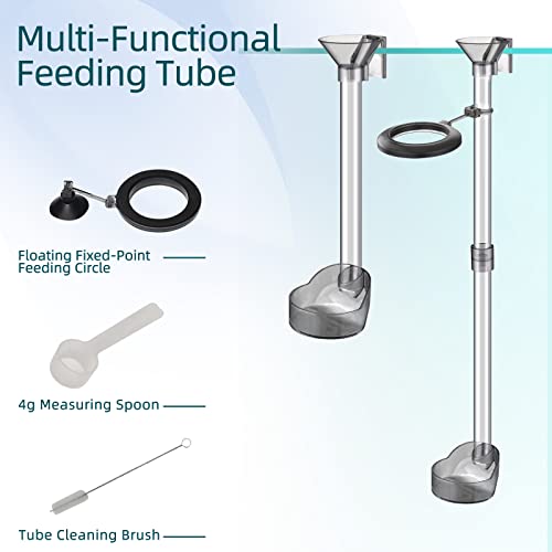 Shrimp Feeding Dish Set, Shrimp Feeder Tube Kit for Fish Tank(15" | Clear Durable, Simple Installation, Keep Water Clean, Shrimp Feeding Tube with Feeding Ring & Cleaning Brush
