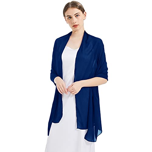 Chiffon Shawls and Wraps - Lightweight Scarve for Women Evening Dresses Wedding Bridal Formal Party - color: G-royal Blue