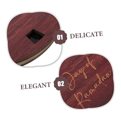 Alipis Wooden Ramadan Countdown Calendar Rotatable Calendar Eid Mubarak Decoration Holiday Countdown Decorative for Home Decor