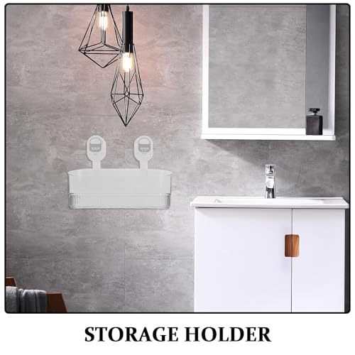 PRETYZOOM Shower Suction Cup Organizer No-Drill Bathroom Suction Storage Box Transparent Plastic Shower Caddy for Shampoo Body Wash Lotion Skin Care Products 12.79 X 5.11 X 4.72 in
