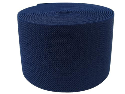 Navy Blue Knit Elastic Band 3 inch 5 Yards Double-Side Twill Woven Elastic Heavy Stretch Elastic Spool for Sewing Pants Waistband, Wigs, Skirts, Craft DIY Projects (#18) - color: Navy #18