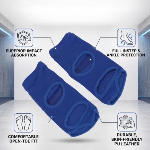 Boxing Foot Protector Impact Reduction Breathable for Training | PU Leather, Unisex Sparring Gear for Muay Thai, MMA, Karate, Taekwondo, Foam Liner Guard, Size S - size: S